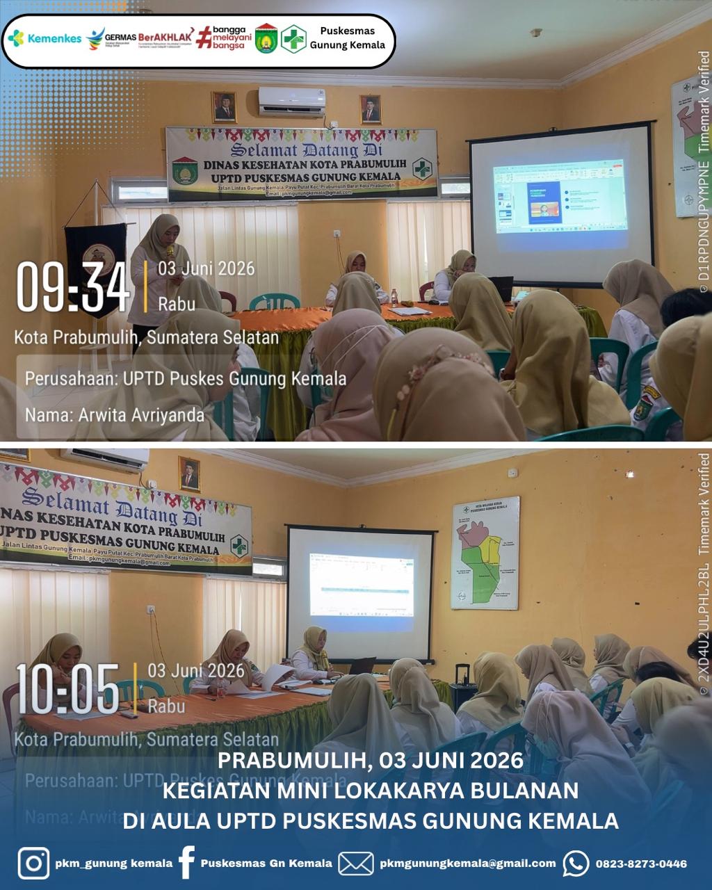 Kegiatan Lokakarya Mini Bulanan UPTD Puskesmas Gunung Kemala Tahun 2026